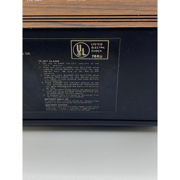 Vintage Cosmo Time Solid State Alarm Clock Radio Woodgrain Finish 1970s Retro St - Picture 12 of 14